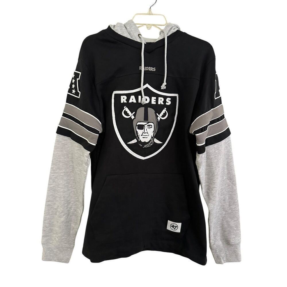Las Vegas Raiders '47 Brand Black Superior Pullover Hoodie Size Medium - Picture 3 of 10